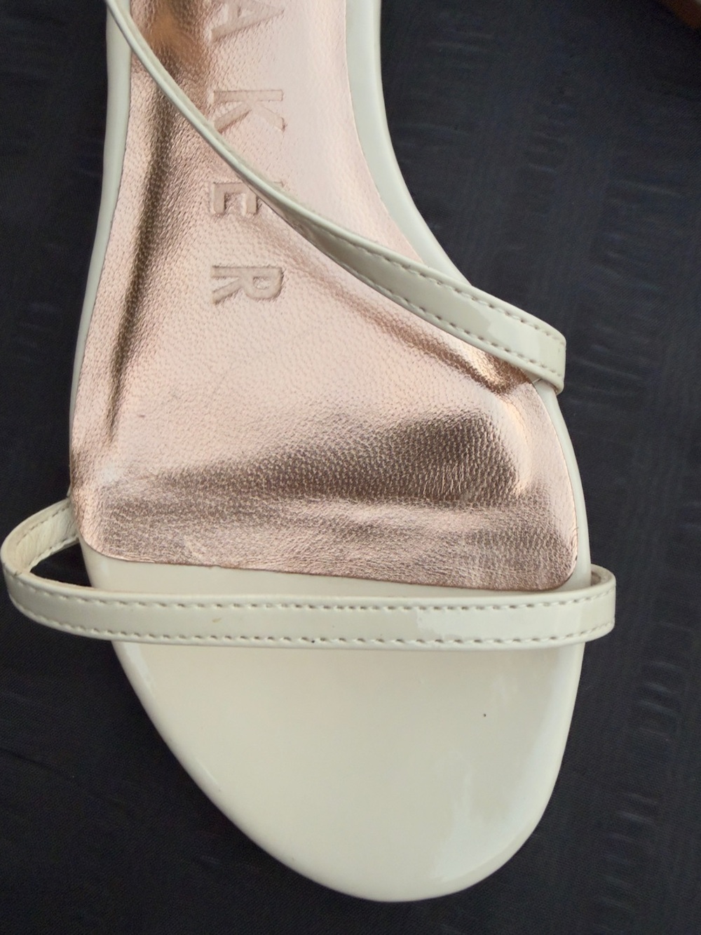 Ted Baker Cream Slingback Heeled Sandals with Rose Gold Insole - Picture 3 of 9